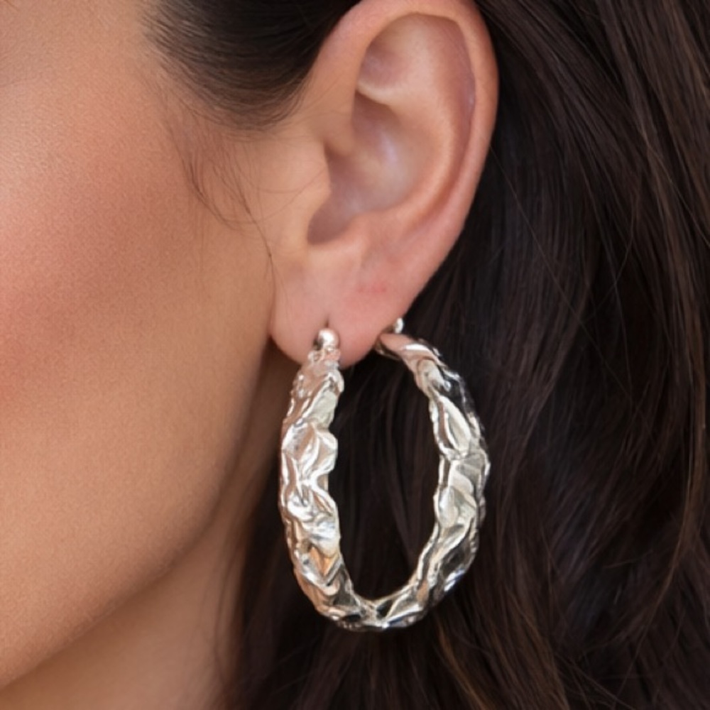 Dillard’s  Textured Hoop Earrings ,Rhinestone Link Drops Timeless & Durable